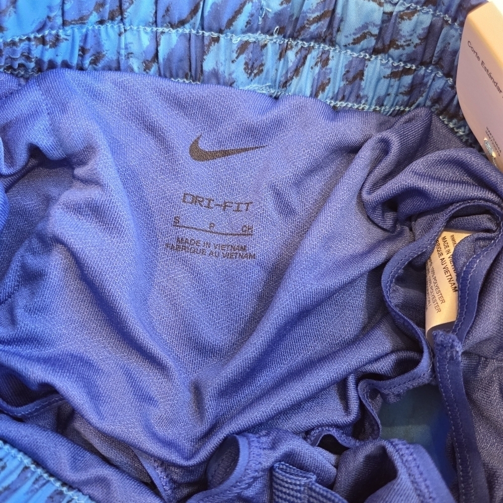 Nike Kids Small Blue Dri-Fit Training Shorts FQ4527-435 Abstract Print Pull On - Picture 6 of 10